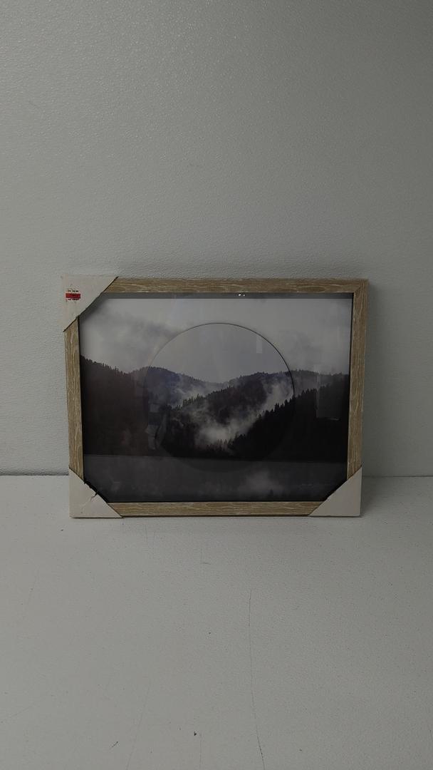Wooden Frame Mountain Picture 21.5/17.5"