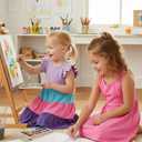 PATPAT Big Girls Colorblock A-Line Dress Set 7-8Y (Pink)