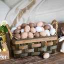 Valery Madelyn 36Pcs Easter Eggs Ornaments for Small Tree Decorations, 1.57" Neutral Beige White Plastic Easter Eggs Bulk, Shatterproof Decorative Hanging Egg Decorations Spring Party Decor