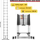 DEZEX 16.5 FT Stainless Steel Telescoping Ladder - One-Button Retraction Collapsible Extension Ladder for Home, RV, Attic, 330 LBS Capacity