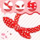 Suncalla 6 Pcs Mother's Day Bow Headbands for Women Red Pink White Heart Knotted Headband Bunny Ear Heart Hairband for Mom Women Mother's Day Hair Accessories