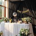 Tingjoo 80 FT x 10 FT Black Backdrop Curtains, Set of 16 Panels