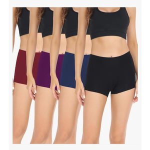 wirarpa Women's Boyshorts Panties Cotton Boxer Briefs for Ladies Underwear Shorts with Cotton Crotch 4 Pack S