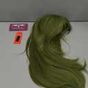 7JHH WIGS Long Straight Green Synthetic Wig with Bangs 25inch Layered Straight Middle Length Heart Resistant Synthetic Fiber Wig Natural Looking Wigs for Women Party Cospaly Wig and Daily Used