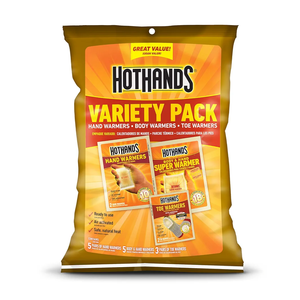 HotHands Toe, Hand, & Body Warmer Variety Pack - Long Lasting Safe Natural Odorless Air Activated Warmers, 3 Hand Warmers, 2 Super Warmers, 1 Toe Warmer