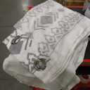 Linen Embroidered Drapes for Living Room 63 Inches Long Grey Boho Curtains 2 Panels for Bedroom Country Farmhouse Living Room Light Filtering Grommet Window Treatment 55x63 Inch, Grey on Beige