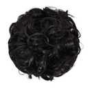 Short Mess Curly Dish Bun Hair Extension Scrunchy Bun Chignon Buns Ponytail Hair Pieces for Women Easy Stretch Hair Combs Clip in Ponytail Extension (1B#)