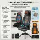 Shiatsu Back Massager with Heat, 4D Deep Tissue Kneading Massage Chair Pad, 35cm Long Track Full Back Massager with Vibration for Pain Relief, Office Home, Gifts for Men Women