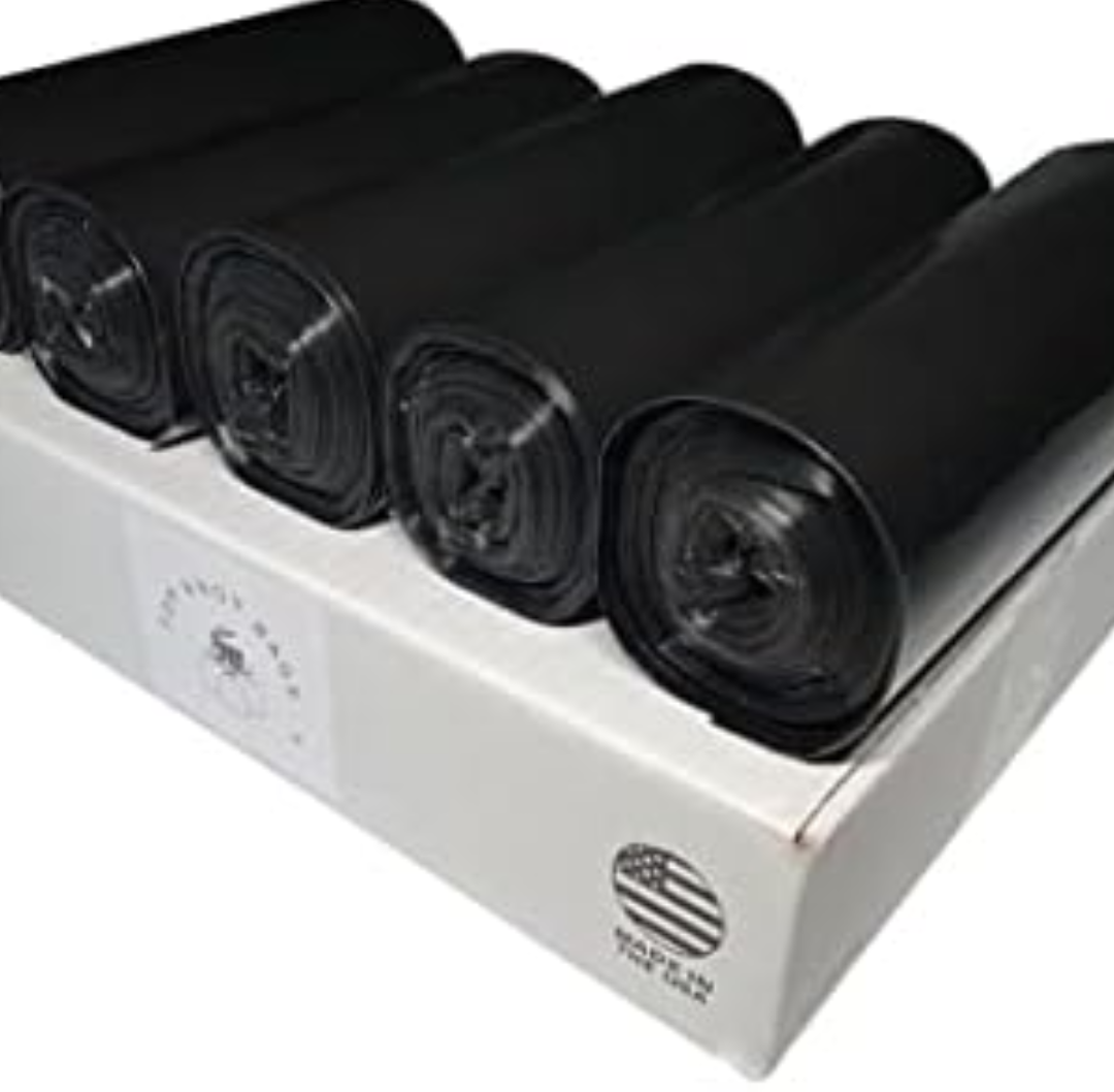 4 Pcs Top MaxiMite 50-60 Gallon Trash Bag Black 100 Count Made in USA