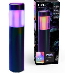 LIFX Supercolor Smart LED Path Light, Outdoor Wi-Fi Landscape Lighting with 6 Addressable Color Zones, RGBW Dynamic Effects, Compatible with Alexa, Google, HomeKit, SmartThings, LFX/LV/Path/RND