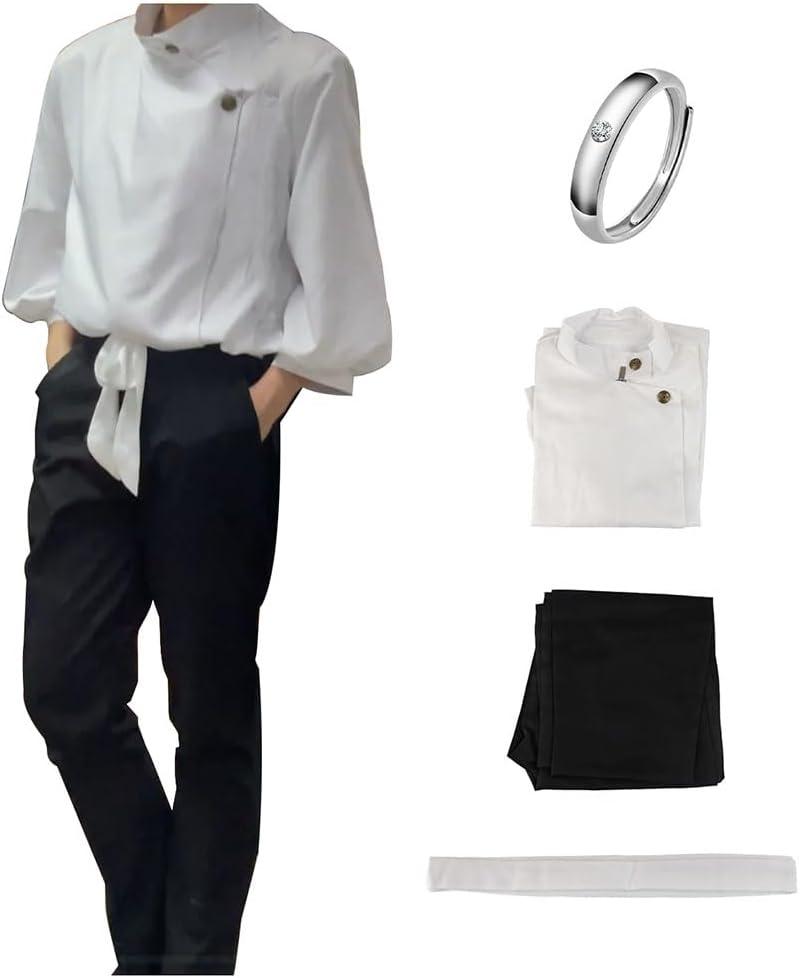 Okkotsu Yuta Costume Cosplay Yuta Uniform Suit Ring Outfit Full Set (Medium)