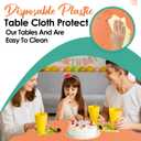 Orange 12 Pack Plastic Tablecloths 84" Disposable Round Table Cloth Plastic Table Cover for Party Disposable Tablecloths