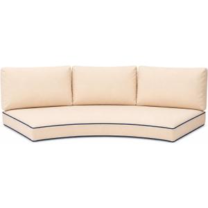 Outdoor Half Moon Sofa Cushion 4-Piece Set, Curved Patio Furniture Cushions, Waterproof with Bolster Pillows, Thick & Comfortable, Zippered Removable Cover, Full Cushion Set (Beige)