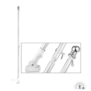 Juvale House Flag Pole Kit, Outdoor Wall Mounted Metal Flag Holder and Pole Set (6 Feet)