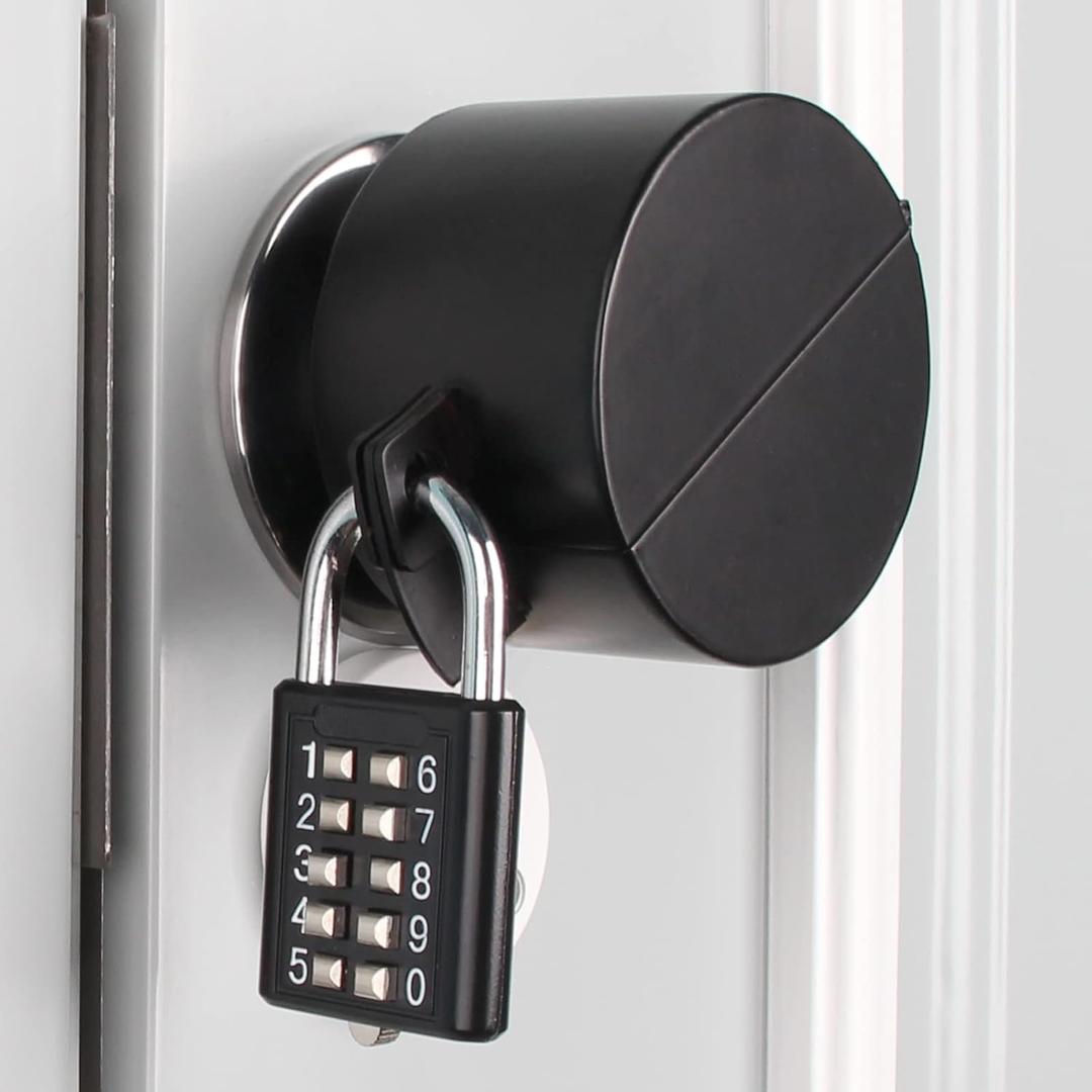 Door Handle Lock, Door Knob Lock Out Device,Cover to Disable The Doorknob/Faucet/Valve, Prevents Turning of Door Knob and Access to Keyhole, Prevents Operating The Knob (Password Hanging Lock) (Black)