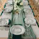 12 Pack Cheesecloth Table Runner, Runner Gauze Boho Wedding Decor Romantic Table Runner for Wedding Birthday Party(35" x 118") (Sage Green)