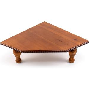 Wood Corner Counter Shelf Framehouse Decorative Tray Stand for Kitchen Bathroom Riser Organizer Coffee Bar Display Shelf with Detachable Legs (Darkbrown)