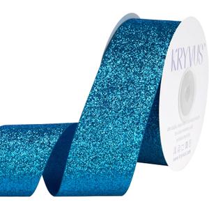 Turquoise Glitter Ribbon, 1-1/2 Inch x 25 Yards Turquoise Cut Edge Christmas Ribbon for Crafts, Gift Wrapping Ribbons, Christmas Tree Decoration, Ornaments Decoration, Home Decor