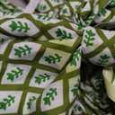 HunnmingRe 2 Pcs Green Block Print Bow Wreath Sash 24 x 16 Inch Christmas Wreath Sash for Front Door Holiday Floral Burlap Bow Accessories for Doorway Indoor Outdoor Garland Home (Green)