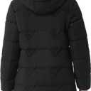 Women's Winter Coat Waterproof Long Insulated Parka with Detachable Hood (Black, XL)
