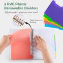 5 Subject Notebook for Work with Removable Dividers Tabs, Large 8.5" x 11 Spiral Lined Notebooks for School Note Taking & Organizer, A4 240 Pages College Ruled Journal for Women & Writing, Blue