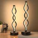 NUÜR Bedside Lamps Set of 2, Black Lamps for Living Room, Dimmable LED Nightstand Lamp, Small Nightstand Lamp for Bedroom, Home, Living Room, Office