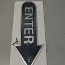 6" x 15.5" Right Arrow Enter Statement Plaque Sign - Black/Silver