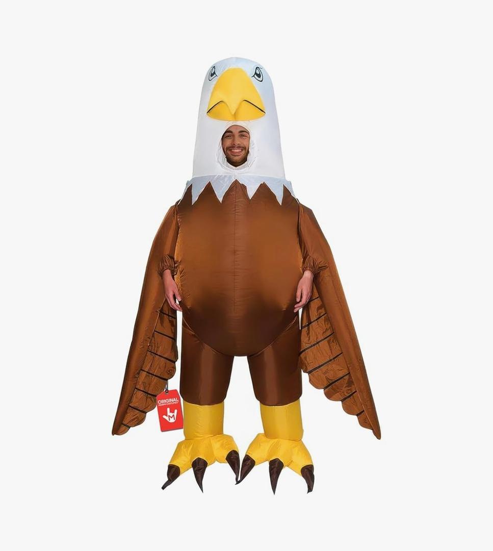 Morph Blow Up Eagle Costume, Inflatable Bald Eagle Costume for Adults, Giant Funny Eagle Blow Up Outfit, One Size