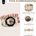 JR.DM Boho Beaded Handmade Braided Bracelet Band Women 20mm Compatible with Samsung Galaxy Watch 7/6/5/4/Active 2/4 Classic/6 Classic/5 Pro/FE 40mm 42mm 43mm 44mm 45mm 46mm 47mm (A3 Khaki Natural Stone (Only 20mm))