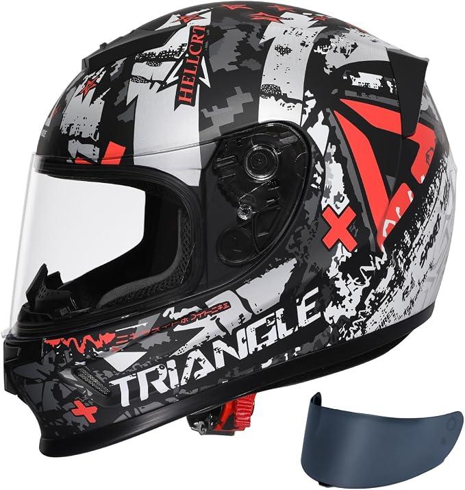 TRIANGLE Kids Motorcycle Helmets Youth Full Face Helmet DOT Approved XL