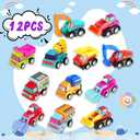 Car Toys for Ages 3-5 Kids, 12pcs Pull Back Cars Truck Vehicles Set for Boys Girls, Mini Assorted Construction Vehicle Toy Party Favors, Potty Training Reward for Kids