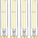 T10 Led Bulb,Dimmable 6W Led Tubular Bulbs, Soft White 3000K, 60 Watt Incandescent Bulb Equivalent,Clear Glass,E26 Base Lamp Bulb,for Cabinet Display Cabinet etc,4 Pack. (7.3 in -Soft White(3000K))