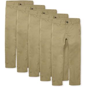 The Children's Place Boys Stretch Skinny Chino Pants,Flax 3 Pack, size 4 skinny slim stretch