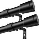 1 Diameter Black Curtain Rods for Windows, 2 Pack 30-90 Inch Heavy Duty Window Rods, Long Adjustable Curtain Rod, Fits Most Standard Windows, Suitable for Bedroom, Living Room, Farmhouse