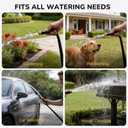 Lightweight Flat Garden Hose 100 FT, 3/4" GHT Flexible Water Hose with Spray Nozzle, Durable 800D Fabric, Kink Free Design, Portable Garden Hose for Lawn, Yard, Car Wash