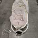 BabyBond Baby Swings for Infants, Bluetooth Infant Swing with Music Speaker, 3 Seat Positions, 5 Point Harness Belt, 5 Speeds and Remote Control - Portable Baby Swing for Indoor and Outdoor (Beige)