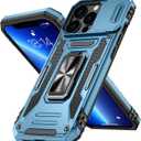 For iPhone 13 Pro Case with Stand, Slide Camera Cover, Military-Grade Matte Back Slim Fit Shockproof Protective Cover Compatible with iPhone 13 Pro, Working with Magnetic Car Mounts, Blue 5.10