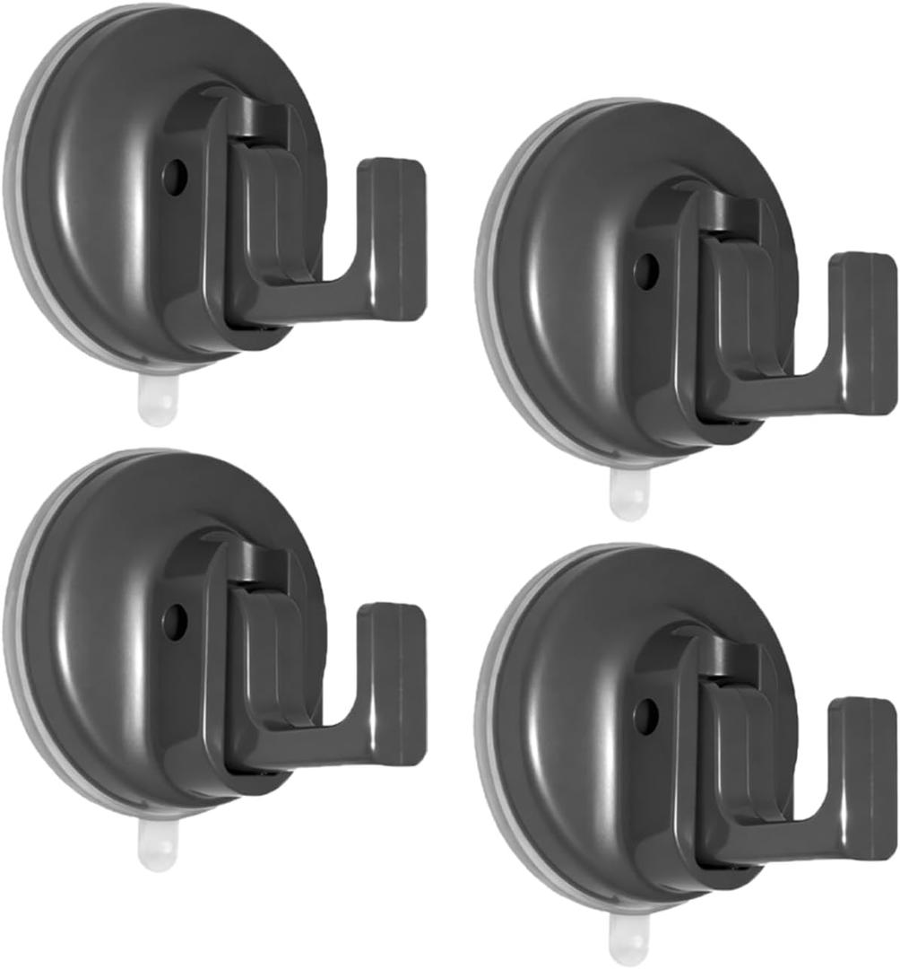 Suction Cup Hooks for Shower, No Drill Suction Hooks for Bathroom, Removable&Reusable Towel Hooks (4)