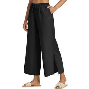 Willit Women's Wide Leg Pants UPF 50+ Swim Beach Pants Lightweight Travel Pants Quick Dry Sun Protective, L, Black