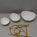 YHOSSEUN 3 Tier Serving Stand Oval Serving Bowl with Metal Rack, Tied Serving Bowls Food Display Dessert Appetizer, Serving Bowl Fruit Chip Dip Bowl Set for Parties, Gold