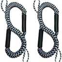 Pactrade Marine Bungee 2 Pieces Dock Line Mooring Rope 3.8ft EVA Foam Floats (Black & White)