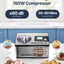 VEVOR Automatic Ice Cream Maker with Built-in Compressor, 2 Quart No Pre-freezing Fruit Yogurt Machine, Stainless Steel Electric Sorbet Maker, 3 Modes Gelato Maker with LCD Display & Timer, Silver