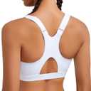 RUNNING GIRL High Impact Sports Bras for Women, Racerback Adjustable Straps Sports Bras for Women with Sewn in Pads (Large, White)