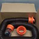 Camco RhinoFLEX 20-Ft RV Sewer Hose Kit - Features Clear Elbow Fitting w/Removable 4-in-1 Adapter - Connects to 3 Slip or 3/3.5/4 NPT Threaded Sewer Connection (39742)