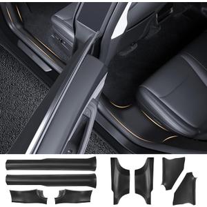 TOPABYTE 8Pcs Door Sill Protector for Tesla Model Y Juniper 2025 2026 Front and Rear Door Pedal Kick Protection ABS Material Door Entry Guard Anti-Kick Full Protect Door Entry Cover