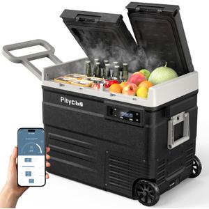 Car Refrigerator 12v Portable Fridge for Car, Auto 53 Quart Dual Zone Freezer Compressor Cooler, -468 12/24V DC 100~240 Volt AC for Truck, Camping, Travel, Vehicles, RV