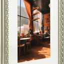 Golden State Art, 12X16 Ornate Finish Photo Frame with White Mat for 8X12 Picture & Real Glass, Color: Silver Beige