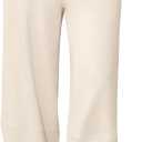 Linen Barrel Pants for Women Wide Leg Harem Palazzo Baggy Trousers (L)