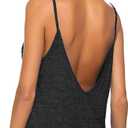 Tobrief Women's Sexy V Neck Halter Spaghetti Strap Backless Cami Tank Top (Gray, S)