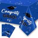 Slergut Graduation Party Decorations 2025, 3 Pack Graduation Tablecloth 54"x108", 2025 Graduation Party Table Decorations Blue, Graduation Party Supplies Plastic Tablecloth Congrats Grad Decorations